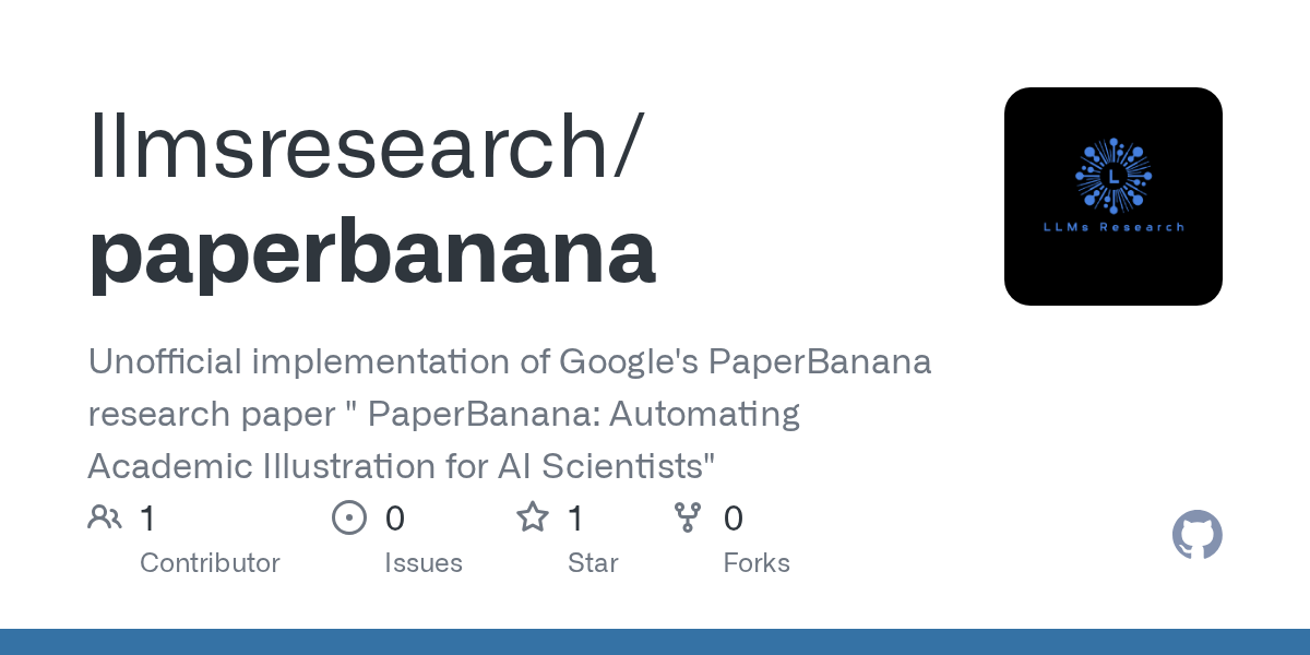 llmsresearch/paperbanana: Unofficial implementation of Google’s PaperBanana research paper ” PaperBanana: Automating Academic Illustration for AI Scientists”